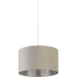 Lighting Collection Light Grey Silver Inner Velvet Drum Shade 35cm