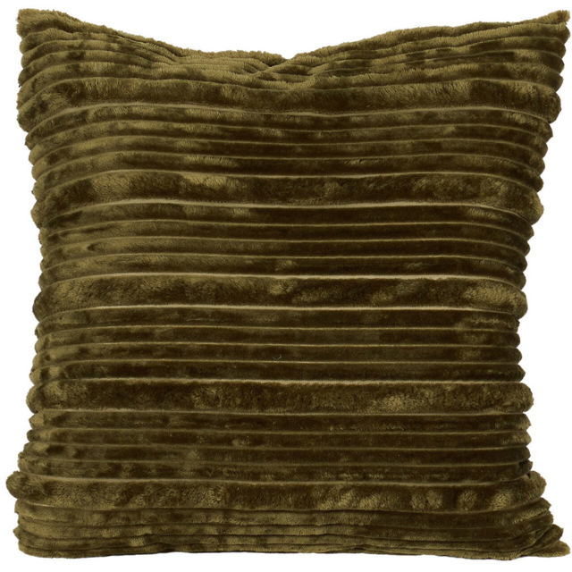 My Home Olive Brooklyn Ribbed Cushion 60 x 60cm - image 1