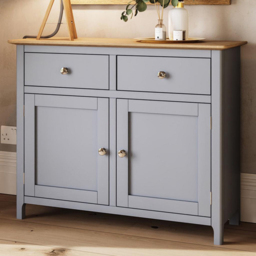 FWStyle Taberno 2 Door 2 Drawer Dove Grey and Oak Sideboard