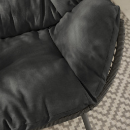 Furniturebox Veza Grey 2 Seater Rattan Egg Chair - thumbnail 2