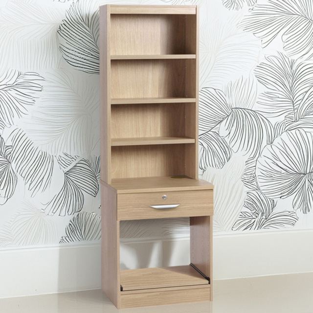 R White Cabinets Brown Single Drawer 4 Shelf Printer Desk Stand with Hutch - image 1