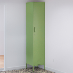 MMT Furniture Designs Single Door Green Metal Tall Locker Cabinet