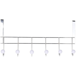 Decorails Silver and Chrome 6 Hook Hanging Rail
