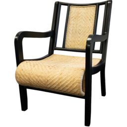 Desser Harmony Black and Natural Rattan Armchair - thumbnail 2