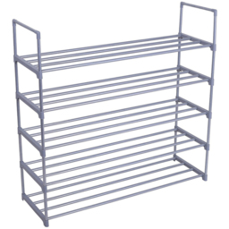Argento 5 Tier Grey Shoe Rack - thumbnail 1