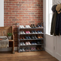 Argento 5 Tier Grey Shoe Rack - thumbnail 3