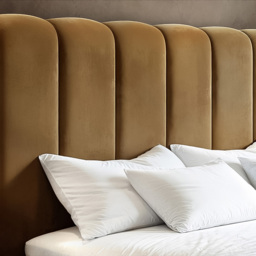 SOLACE+CO Emilie Mocha Double Velvet Ribbed Ottoman Bed - thumbnail 4
