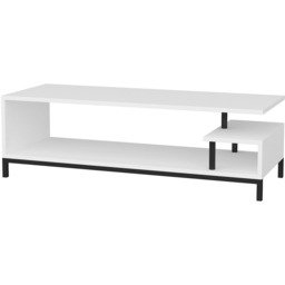 Decorotika Reilly Black and White 2 Shelf TV Unit - thumbnail 2
