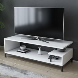 Decorotika Reilly Black and White 2 Shelf TV Unit