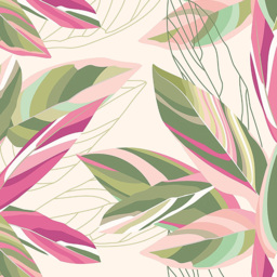 Origin Murals Botanical Calathea Leaves Pink Wall Mural - thumbnail 2