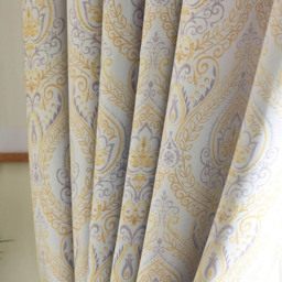Alan Symonds Victoria Room Darkening Ring Top Eyelet Curtains Ochre 168 x 183cm - thumbnail 3