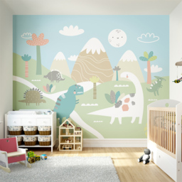 Origin Murals Dinosaur Land Green Wall Mural