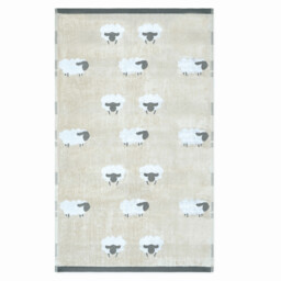 Beige Sheep Pattern Cotton Hand Towel