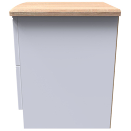 Crowndale Victoria White Ash and Oak 2 Drawer Compact Bedside Cabinet - thumbnail 3