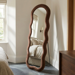 Plush Wavy Taupe Lean To Mirror - thumbnail 4