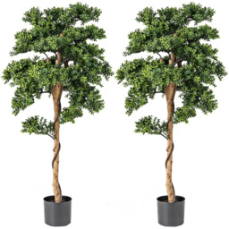Costway Artificial Boxwood Topiary Tree Potted Plant - thumbnail 1
