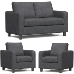 York Grey Turin 4 Seater Sofa Suite - thumbnail 2