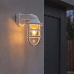 Lighting Collection IP44 Mariner White Outdoor Wall Light - thumbnail 2