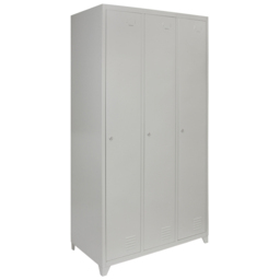 MonsterShop 3 Door Grey Metal Storage Locker - thumbnail 2