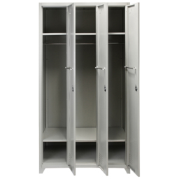 MonsterShop 3 Door Grey Metal Storage Locker - thumbnail 4