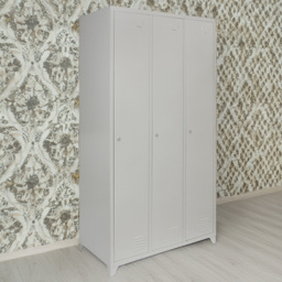 MonsterShop 3 Door Grey Metal Storage Locker