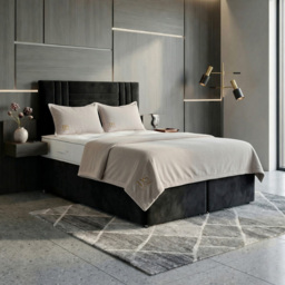 DS Living Orion Black King Size Plush Ottoman Bed - thumbnail 3