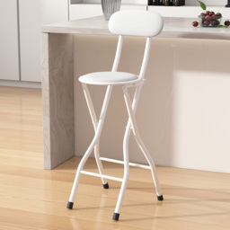 White Padded Folding Breakfast Bar Stool - thumbnail 1