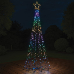 Xmas Haus Hard Surface Flagpole 415 RGB Micro Seed LED Light Tower with Star Topper 8ft