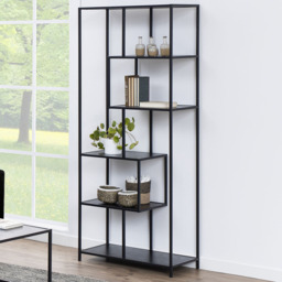 Florence Seaford 5 Shelf Black Metal Bookcase