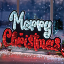 The Christmas Workshop 1ft 320 Multicolour LED Double Sided Merry Christmas Infinity Light - thumbnail 1