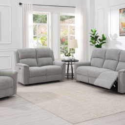 Eastside 2 Seater Light Grey Power Recliner Sofa - thumbnail 3