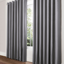 Alan Symonds Amond Blackout Ring Top Eyelet Curtains Silver 167 x 183cm