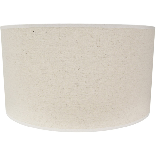 ValueLights Eva Large Linen Drum Shade with White Trim - image 1