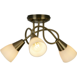 Lighting Collection Bradford 3 Light Antique Brass LED Ceiling Fitting - thumbnail 3