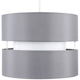 ValueLights Sophia Grey and White 2-Tier Ceiling Light Shade Small