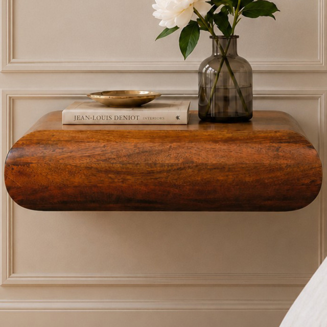 Artisan Furniture Solis Brown Single Drawer Solid Wood Wall-Mounted Bedside Table - image 1