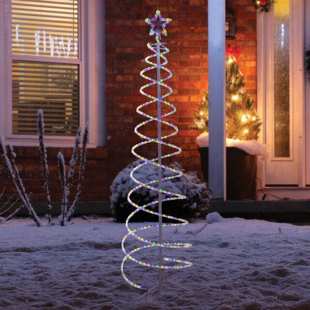 Double Spiral Rope LED Christmas Tree 6ft - image 1