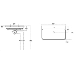 Bathstore Amalfi 2 Door White Wall Hung Basin Unit 800mm - thumbnail 4