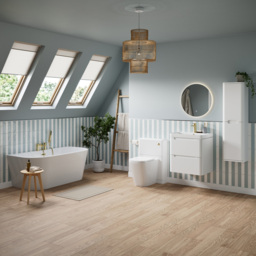 Bathstore Amalfi 2 Door White Wall Hung Basin Unit 800mm - thumbnail 2