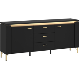 Furniture To Go Genoa 2 Door 3 Drawer Black TV Cabinet - thumbnail 2