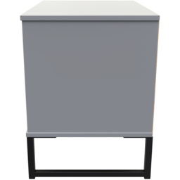 Crowndale Diego 2 Drawer Dusk Grey Bedside Cabinet Ready Assembled - thumbnail 2