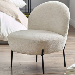Julian Bowen Lulu Ivory Boucle Accent Chair - thumbnail 1