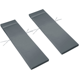 Outsunny Dark Grey Sun Lounger Cushion 196 x 55cm 2 Pack