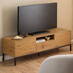 Florence Seaford Matt Wild Oak 2 Doors Single Drawer TV Unit