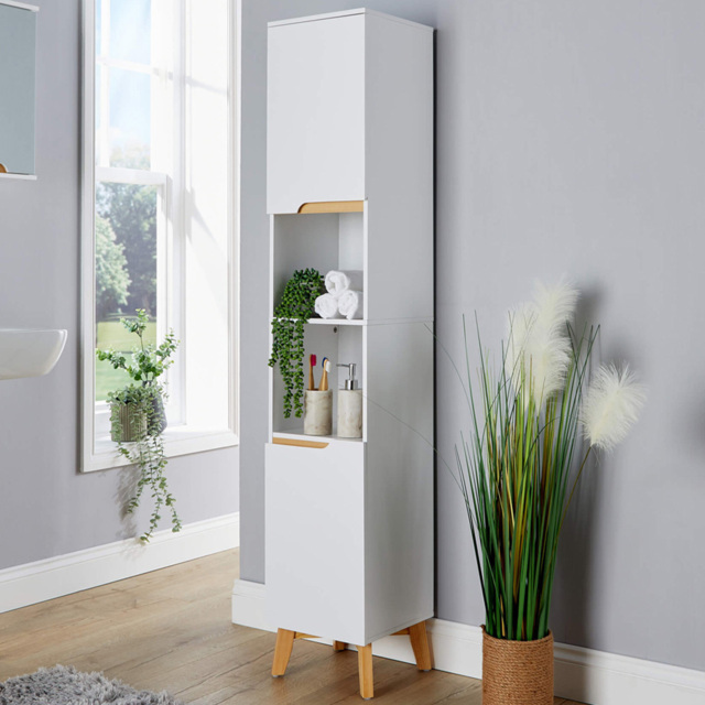 Home Source Florence White 2 Door Tall Storage Cabinet - image 1