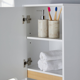 Home Source Florence White 2 Door Tall Storage Cabinet - thumbnail 3