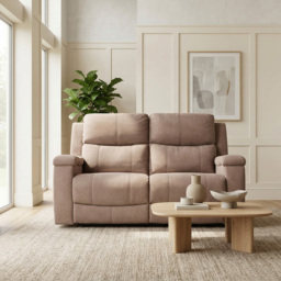 Ledbury Beige Fabric 2 Seater Manual Recliner Sofa - thumbnail 3