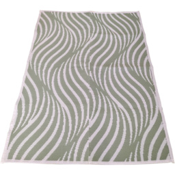 Charles Bentley Green Wave Outdoor Rug 120 x 170cm - thumbnail 1