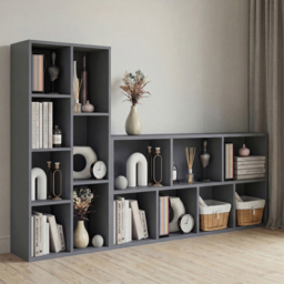 Vida Designs Grey 7 Shelf Cube Storage Unit - thumbnail 4