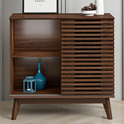 Kudl LV41 2 Shelf Dark Columbian Walnut Display Cabinet